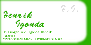 henrik igonda business card